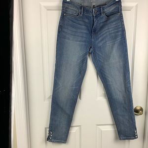 White House Black Market Light Blue Denim Pearl Detailing!